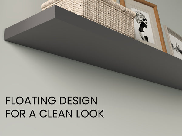 English Elm Floating Shelves – Modern Matte Gray Design For Stylish Storage & Display In Any Room Or Office Space B097P250911