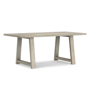 English Elm Whitley Solid Mango Wood Farmhouse Dining Table Trestle Base Seats Six White B136P420748