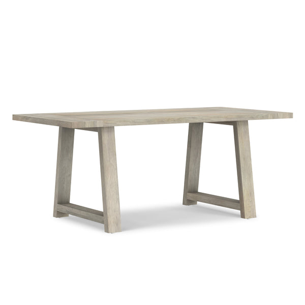 English Elm Whitley Solid Mango Wood Farmhouse Dining Table Trestle Base Seats Six White B136P420748