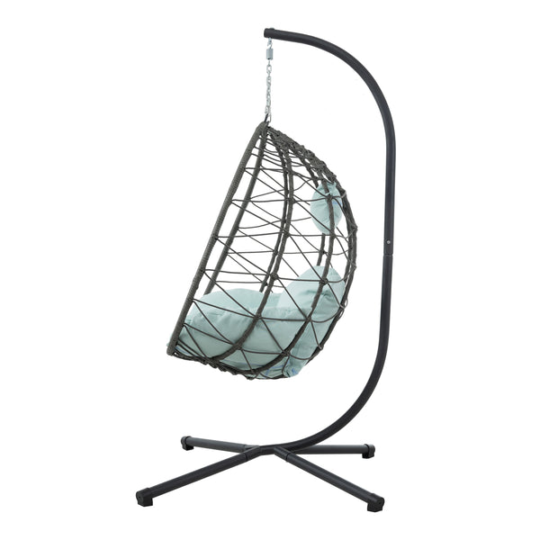English Elm Egg Chair With Stand - Cozy Indoor/Outdoor Swing For Stylish Relaxation In Your Living Space W1703P163950