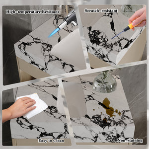 English Elm 29.9" Floating Bathroom Vanity Sintered Stone Top Soft Close Drawers Bronze Gold Hardware White+Black,Wood W3136S00035