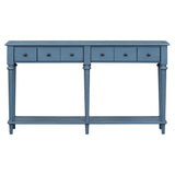 English Elm Trexm Retro Console Table With 3 Drawers and Open Shelf, Perfect For Entryways, Living Rooms, and Hallways (Navy Blue)