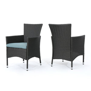 English Elm Christopher Knight Home® - Malta Dining Chair Set Of 2 - Modern Grey Wicker Design For Ergonomic Comfort In Any Space 56447.00AGT