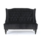 Christopher Knight Home® - Noble House - Leora Modern Glam Tufted Velvet Wingback Loveseat