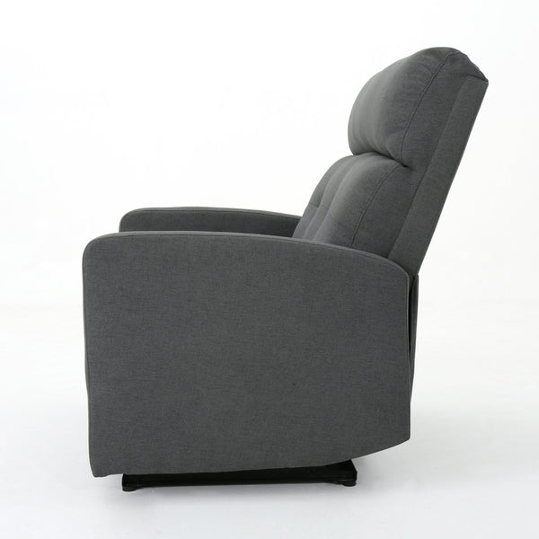 English Elm Christopher Knight Home® - Reclining Loveseat with Push-Back Recline, Plush Tufted Fabric Sofa, Compact Wall-Hugger Design Charcoal 61372.00CCL