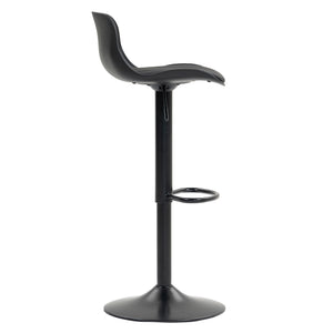 English Elm Bar Stools Set of 2 Adjustable Swivel Pu Leather Kitchen Island Seating with Back Black W676P358682