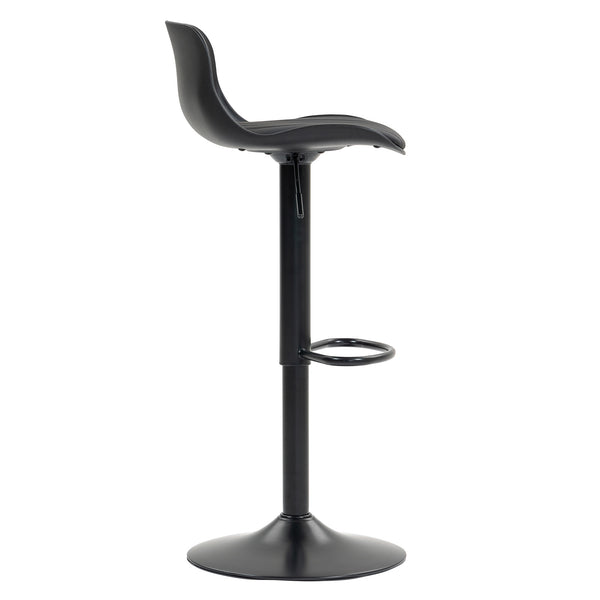 English Elm Bar Stools Set of 2 Adjustable Swivel Pu Leather Kitchen Island Seating with Back Black W676P358682