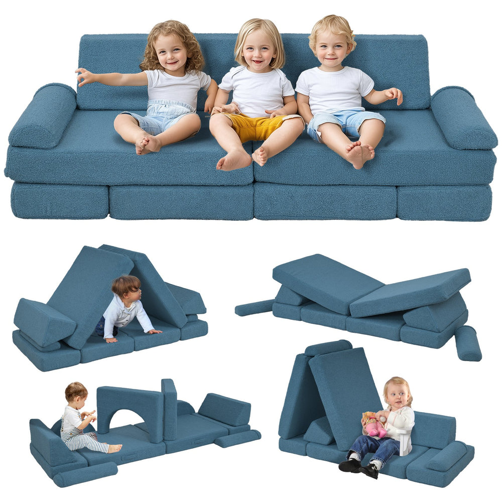 English Elm Qaba 12 Piece Modular Foam Toddler Play Sofa Set for Creative Playroom Fun W2225P249708