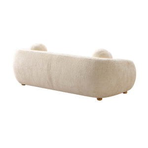 English Elm Tribeca 86" Chenille Sofa Cream - Kiln-Dried Birch Frame, High-Density Foam, Round Pillows, Commercial Grade Durable B365P398098