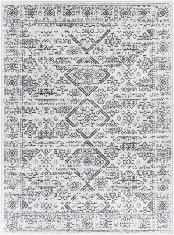 Livabliss Cesar Bohemian Machine Woven Polypropylene Area Rug with Medallion Motifs for Living Rooms Charcoal, Gray 5'3" x 7' CEG2332-537