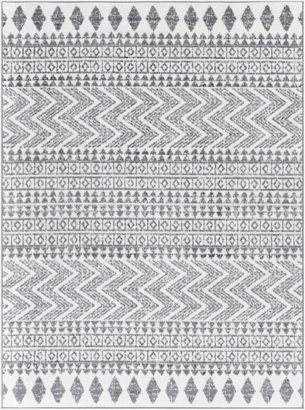 Livabliss Cesar Machine Woven Polypropylene Area Rug Global Pattern for Living or Bedroom Gray, Charcoal 5'3" x 7' CEG2343-537