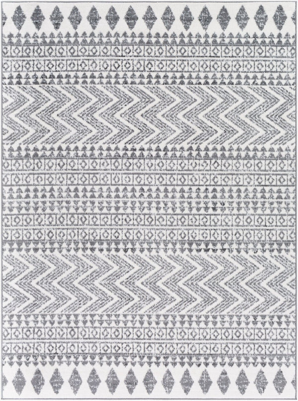 Livabliss Cesar Machine Woven Polypropylene Area Rug Global Pattern for Living or Bedroom Gray, Charcoal 5'3" x 7' CEG2343-537
