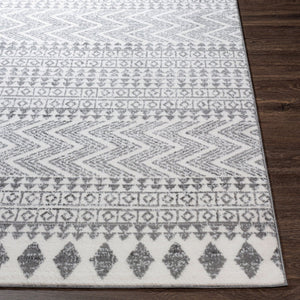 Livabliss Cesar Machine Woven Polypropylene Area Rug Global Pattern for Living or Bedroom Gray, Charcoal 5'3" x 7' CEG2343-537