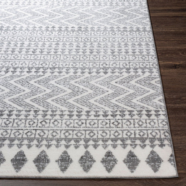 Livabliss Cesar Machine Woven Polypropylene Area Rug Global Pattern for Living or Bedroom Gray, Charcoal 5'3" x 7' CEG2343-537