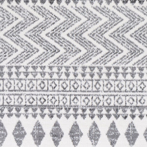 Livabliss Cesar Machine Woven Polypropylene Area Rug Global Pattern for Living or Bedroom Gray, Charcoal 5'3" x 7' CEG2343-537