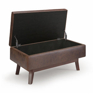 English Elm Owen - Versatile Mid-Century Storage Ottoman In Distressed Chestnut Brown For Stylish Living Spaces B136P159196-GIGA
