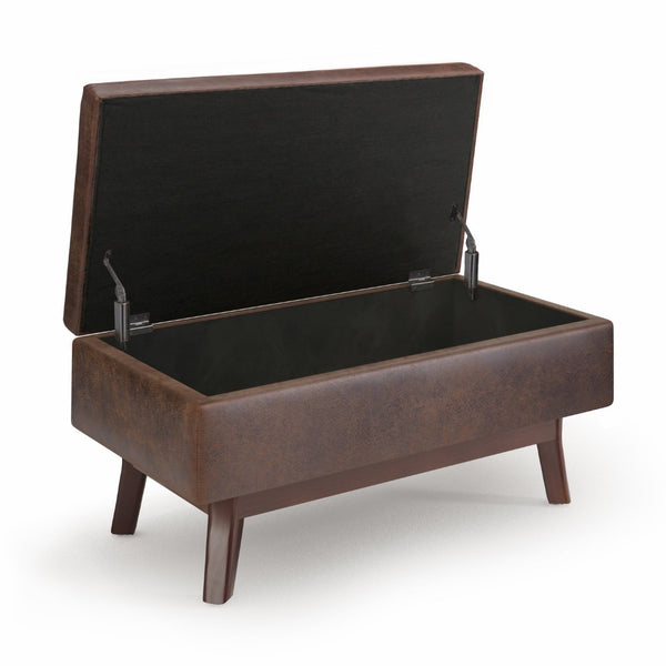 English Elm Owen - Versatile Mid-Century Storage Ottoman In Distressed Chestnut Brown For Stylish Living Spaces B136P159196-GIGA