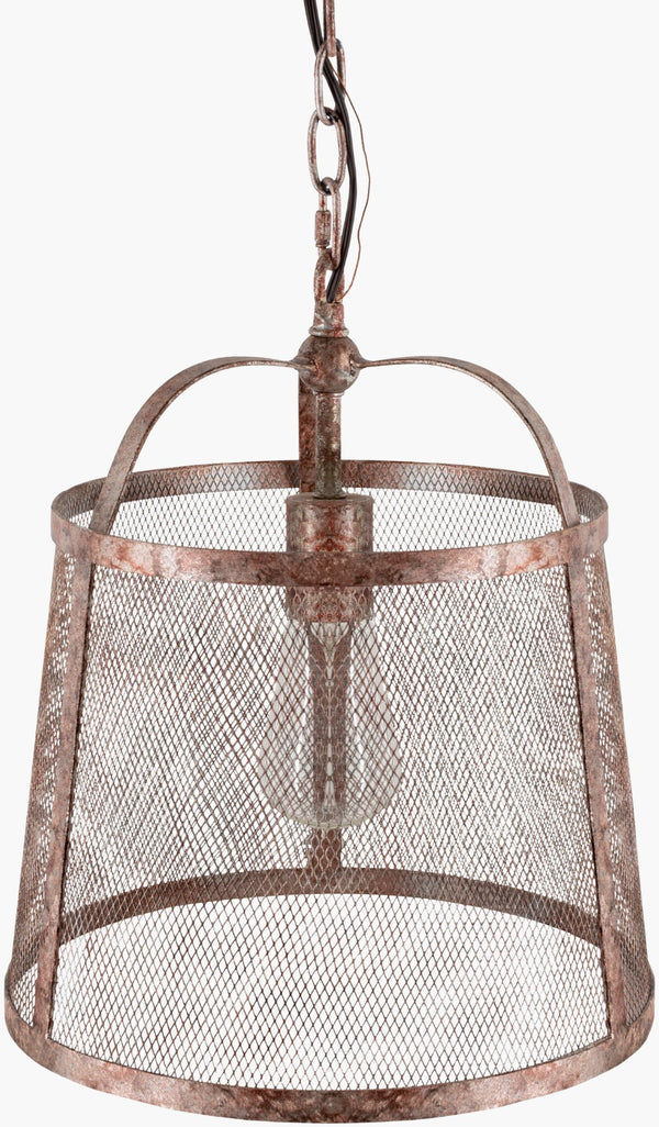Surya Coleherne Pendant Lighting - Stylish 16"L X 14"W X 14"H Metal Fixture For Stunning Home Decor Fixture, Rust,Shade, Rust,Cord, Black Iron Ceh-001