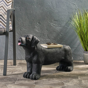 English Elm Christopher Knight Home® - MGO Labrador Dog Bench Lightweight Concrete Outdoor Seat in Matte Black — No Assembly, Durable Decor 72984.00