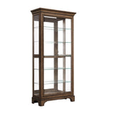 Traditional Sliding Door Curio with Glass Shelves and LED Light Brown P021768 Pulaski Furniture