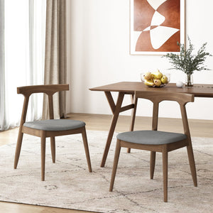 English Elm Dining Chair Set of 2 Curved Back Faux Leather Upholstered Seats for Modern Farmhouse Decor 72662.00