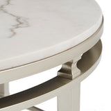 Homelegance By Top-Line Organa Champagne Silver Finish Marble Top Table Champagne Silver Marble