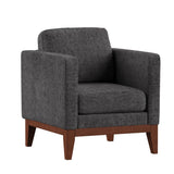 Homelegance By Top-Line Deacon Linen Upholstered Accent Chair Dark Grey Linen