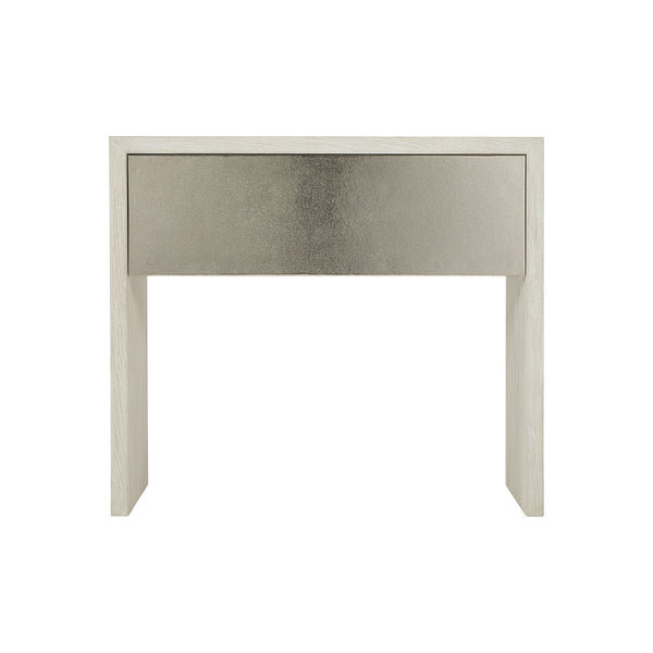 Bernhardt Bernhardt Lowe Nightstand In Jicama White Oak With Nickel Aluminum Accents, Push-Open Drawer, Safe Design 305228
