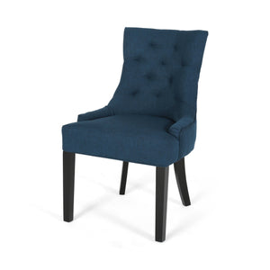 English Elm Cheney Tufted Upholstered Dining Chair Set with Solid Wood Legs for Modern Rooms 54181.00FNBLU