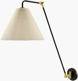 Surya Cella Iron Wall Sconce with Linen Shade Industrial Rustic Accent Light for Hallway CEL-001