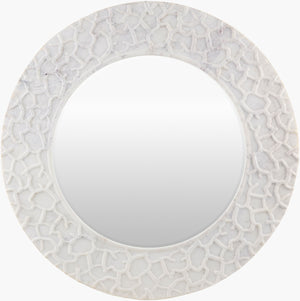 Surya Celebes 41"H X 41"W Mid-century Modern Accent Mirror - Stunning Wall Decor For Elegant Spaces Frame, Ivory Marble Celb001-4141