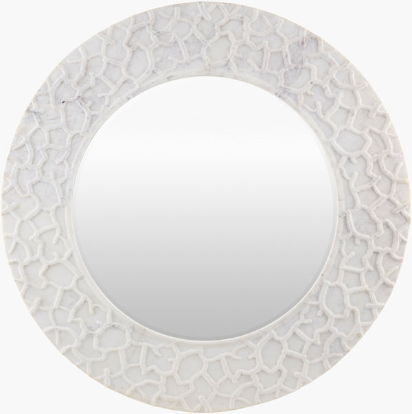 Surya Celebes 41"H X 41"W Mid-century Modern Accent Mirror - Stunning Wall Decor For Elegant Spaces Frame, Ivory Marble Celb001-4141