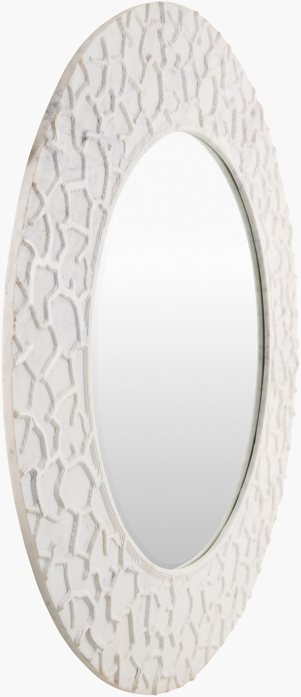 Surya Celebes 41"H X 41"W Mid-century Modern Accent Mirror - Stunning Wall Decor For Elegant Spaces Frame, Ivory Marble Celb001-4141