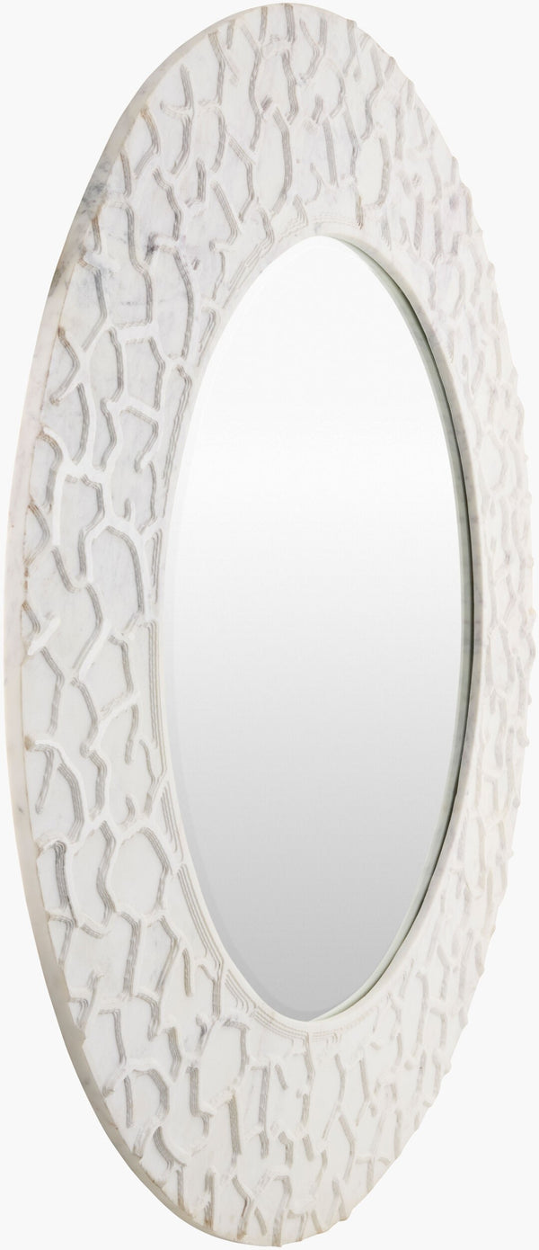 Surya Celebes 41"H X 41"W Mid-century Modern Accent Mirror - Stunning Wall Decor For Elegant Spaces Frame, Ivory Marble Celb001-4141