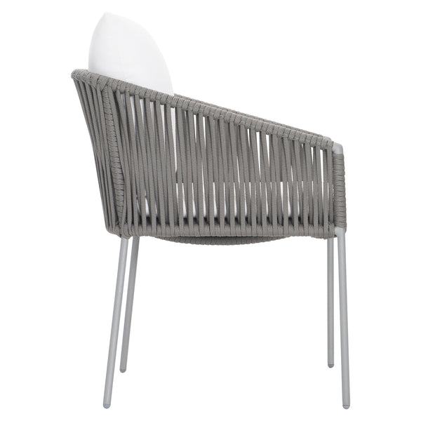Bernhardt Bernhardt Amalfi Outdoor Arm Chair With Slate Gray Aluminum Frame, Braided Rope & Charcoal Cushions X03542Q
