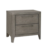 Scott Living Home Griffith Two Drawer Nightstand Gray with Light Wood Finish P367DJ140 Pulaski Furniture