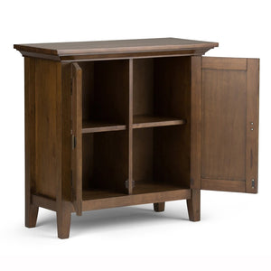 English Elm Redmond Low Storage Cabinet - Handcrafted Rustic Natural Finish With Adjustable Shelves & Brass Accents B136P158103-GIGA