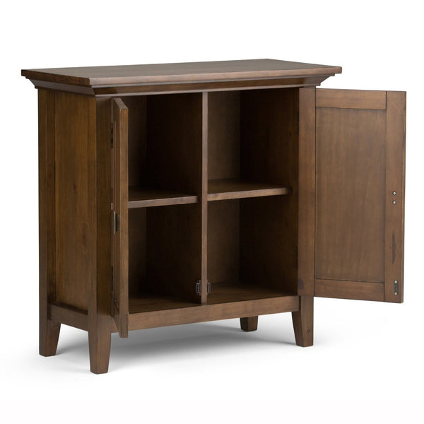 English Elm Redmond Low Storage Cabinet - Handcrafted Rustic Natural Finish With Adjustable Shelves & Brass Accents B136P158103-GIGA