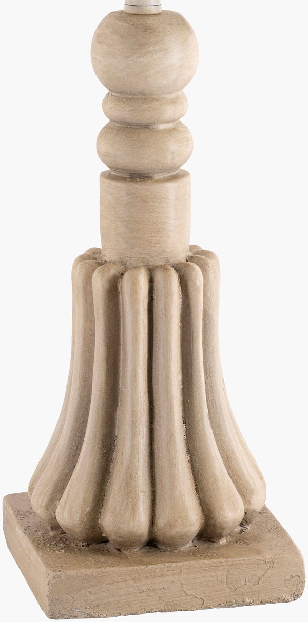Surya Cher 30" Accent Table Lamp - Elegant Resin Design With Warm Linen Shade For Inviting Home Ambiance Body, White,Base, White,Shade (Outside), Cream,Shade (Inside), Beige,Finial, White,Harp, White,Cord, Translucent Resin,Linen,Cotton,Acrylic Cer-001