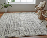 Feizy Rugs Ashby Wool Hand Woven Casual Rug Ivory/Gray 5'-6" x 8'-6"