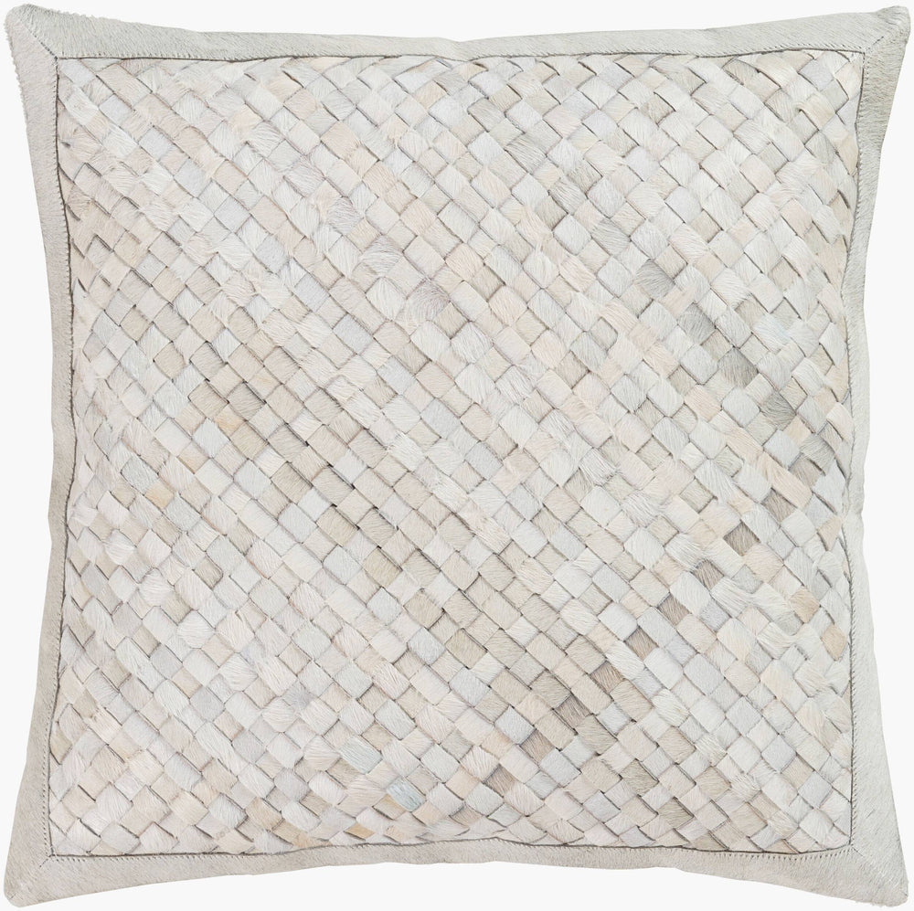 Surya Cesta Lodge Rustic Accent Pillow - 20"X20" Comfort With Hair On Hide & Polyester, Easy Care Décor White Hair On Hide,Polyester Ces002-2020