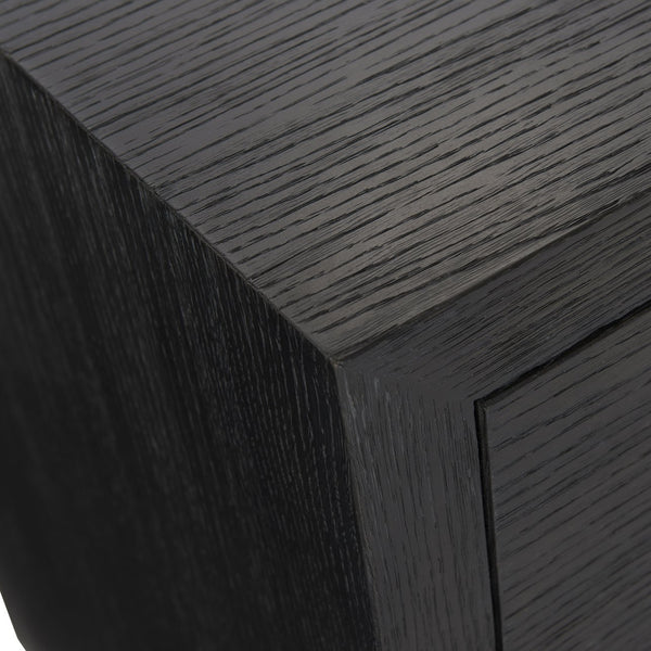 Bernhardt Bernhardt Keali Nightstand With Ebonized Pine Finish, Cast-Aluminum Pulls, Two Soft-Glide Drawers 309234