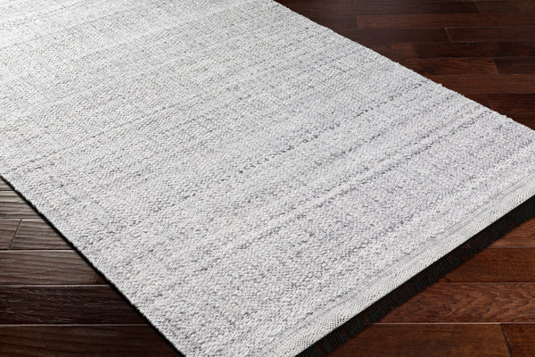 Clover CEV-2300 9' x 12' Handmade Rug CEV2300-912  Black, Light Slate, Medium Gray, White Surya