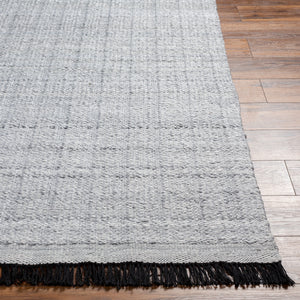 Clover CEV-2300 9' x 12' Handmade Rug CEV2300-912  Black, Light Slate, Medium Gray, White Surya