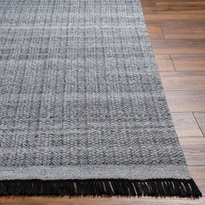 Clover CEV-2301 9' x 12' Handmade Rug CEV2301-912  Black, Light Slate, Charcoal, Medium Gray Surya