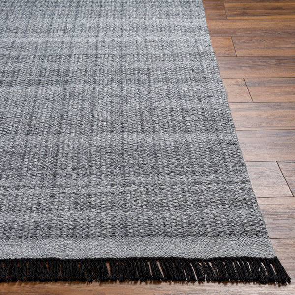 Clover CEV-2301 9' x 12' Handmade Rug CEV2301-912  Black, Light Slate, Charcoal, Medium Gray Surya