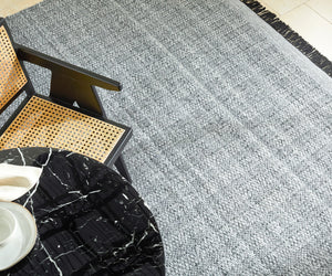 Clover CEV-2301 9' x 12' Handmade Rug CEV2301-912  Black, Light Slate, Charcoal, Medium Gray Surya