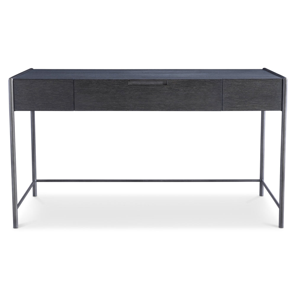 Bernhardt Bernhardt Outline Desk With Wire-Brushed Oak Kohl Top, Textured Atra Steel Frame, Soft-Close Drawer 360510