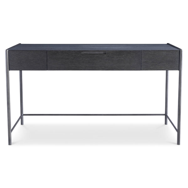 Bernhardt Bernhardt Outline Desk With Wire-Brushed Oak Kohl Top, Textured Atra Steel Frame, Soft-Close Drawer 360510