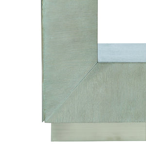 Bernhardt Bernhardt Tarnished Nickel Nightstand With Cerused White Oak Interior, Hidden Drawer & Geometric Flair 396219